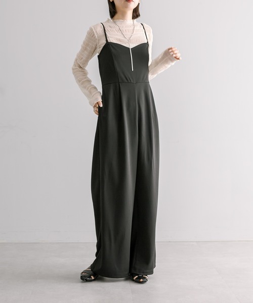 mystic(ミスティック)の「ベアオールインワン(つなぎ/オールインワン・レディース・ブラック/ライトグレー・0/1/2)」の3枚目の写真