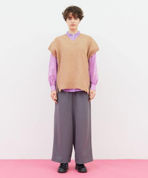 FRAPBOIS（フラボア）の「ミックベスト（ニット/セーター・レディース・ベージュ/グリーン・1）」の15枚目の写真