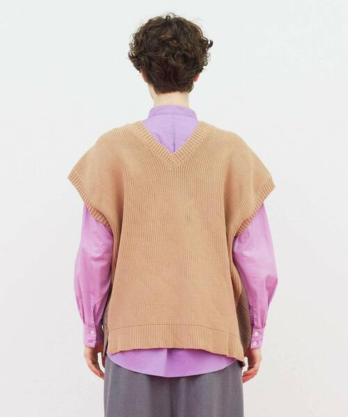 FRAPBOIS（フラボア）の「ミックベスト（ニット/セーター・レディース・ベージュ/グリーン・1）」の22枚目の写真