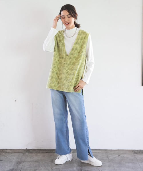 LEPSIM(レプシィム)の「ラウンドヘムハイネックプルオーバー 164093(Tシャツ/カットソー・レディース・ライトグレー/オフホワイト/ブラック・FREE)」の14枚目の写真