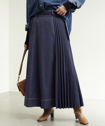 デニムライクプリーツスカート