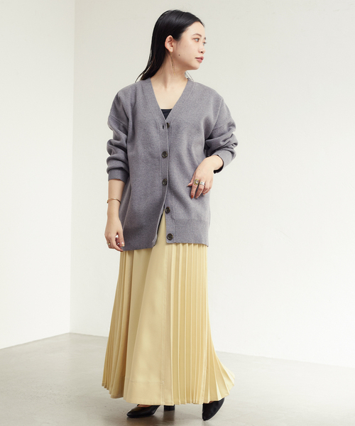 B.C STOCK（ベーセーストック）の「デニムライクプリーツスカート（スカート・レディース・ネイビー/イエロー・FREE）」の15枚目の写真