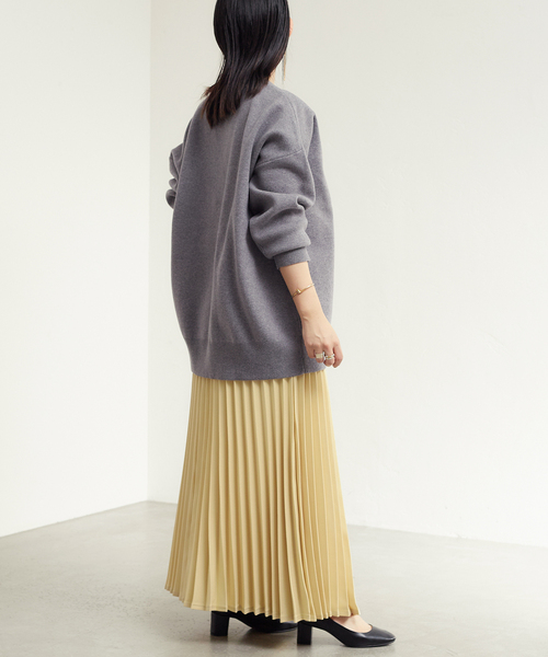 B.C STOCK（ベーセーストック）の「デニムライクプリーツスカート（スカート・レディース・ネイビー/イエロー・FREE）」の18枚目の写真