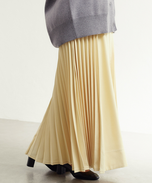 B.C STOCK（ベーセーストック）の「デニムライクプリーツスカート（スカート・レディース・ネイビー/イエロー・FREE）」の21枚目の写真