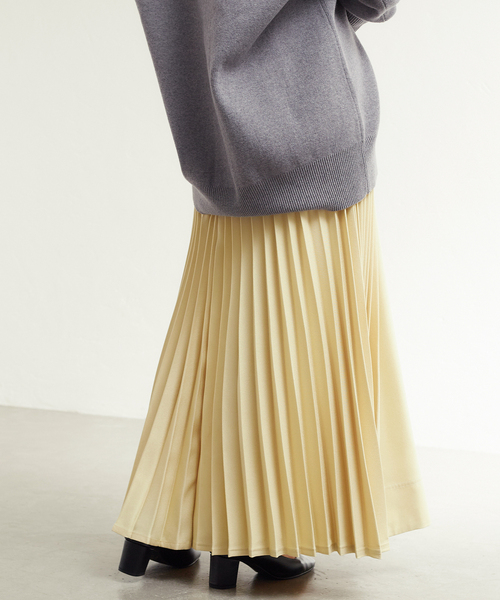 B.C STOCK（ベーセーストック）の「デニムライクプリーツスカート（スカート・レディース・ネイビー/イエロー・FREE）」の22枚目の写真