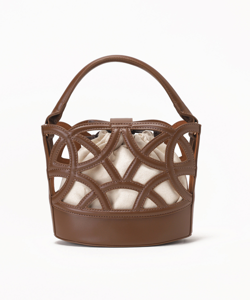 LE TALON（ルタロン）の「LE TALON ラウンドカッティングバッグ（トートバッグ・レディース・チャコールグレー/ブラウン・FREE）」の4枚目の写真