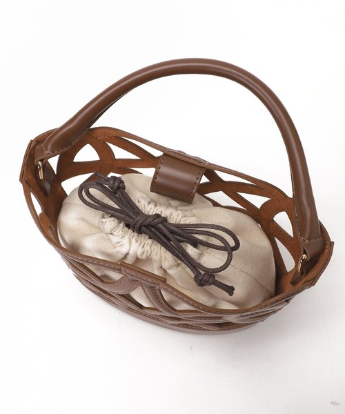 LE TALON（ルタロン）の「LE TALON ラウンドカッティングバッグ（トートバッグ・レディース・チャコールグレー/ブラウン・FREE）」の8枚目の写真