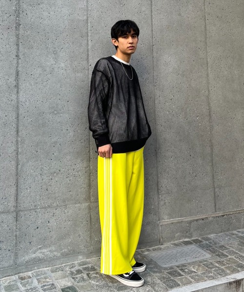 CIAOPANIC（チャオパニック）の「【GEM SPORTSWEAR/ジェムスポーツウェア】ワイドトラックパンツ（スウェットパンツ・レディース・グリーン/パープル/イエロー/ネイビー・FREE）」の5枚目の写真