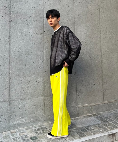 CIAOPANIC（チャオパニック）の「【GEM SPORTSWEAR/ジェムスポーツウェア】ワイドトラックパンツ（スウェットパンツ・レディース・グリーン/パープル/イエロー/ネイビー・FREE）」の9枚目の写真