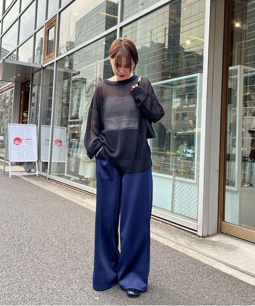 CIAOPANIC（チャオパニック）の「【GEM SPORTSWEAR/ジェムスポーツウェア】ワイドトラックパンツ（スウェットパンツ・レディース・グリーン/パープル/イエロー/ネイビー・FREE）」の14枚目の写真