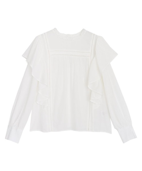 Pierrot（ピエロ）の「マルチwayフリルレースブラウス（Tシャツ/カットソー・レディース・ネイビー/ブラック/オフホワイト・L/M）」の15枚目の写真