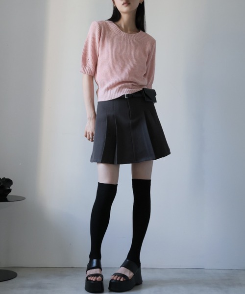 Ulysses（ユリシス）の「パフスリサマーニットトップス（ニット/セーター・レディース・ブラック/ホワイト/ピンク/ブルー/グリーン・F）」の21枚目の写真