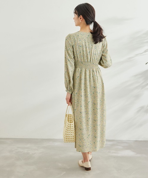 RIXO ビロード生地　ベルベット花柄ワンピース　XS RIXO ビロード生地 ベルベット花柄ワンピース XS RIXO ビロード生地