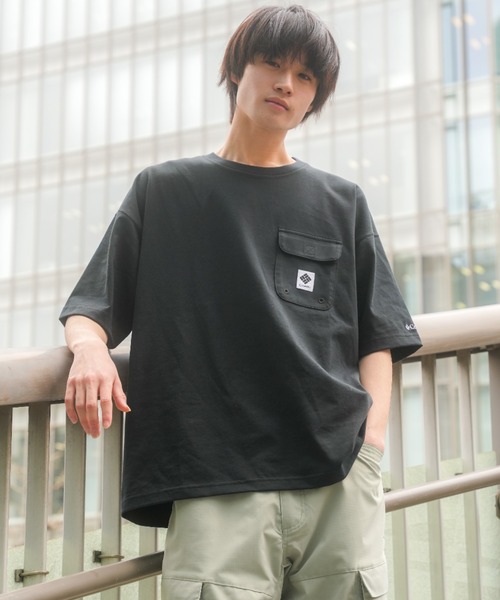 Columbia（コロンビア）の「【展開店舗限定アイテム】columbia/コロンビア インペリアルパーク ワンポイント ワイドシルエット/オーバーサイズ ポケットTシャツ/半袖Tシャツ PM0734（Tシャツ/カットソー・メンズ・ブラック/ホワイト/グリーン/ベージュ・M/L/XL）」の6枚目の写真
