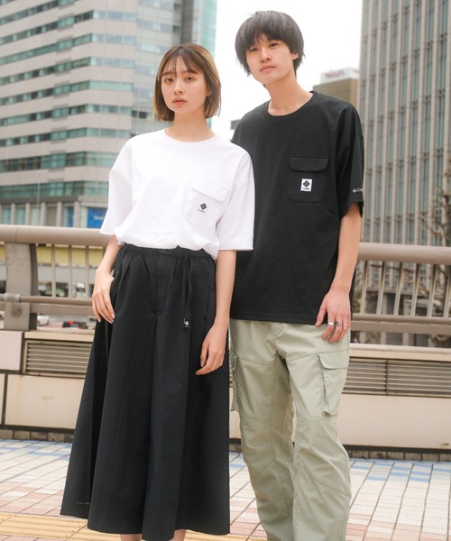 Columbia（コロンビア）の「【展開店舗限定アイテム】columbia/コロンビア インペリアルパーク ワンポイント ワイドシルエット/オーバーサイズ ポケットTシャツ/半袖Tシャツ PM0734（Tシャツ/カットソー・メンズ・ブラック/ホワイト/グリーン/ベージュ・M/L/XL）」の11枚目の写真