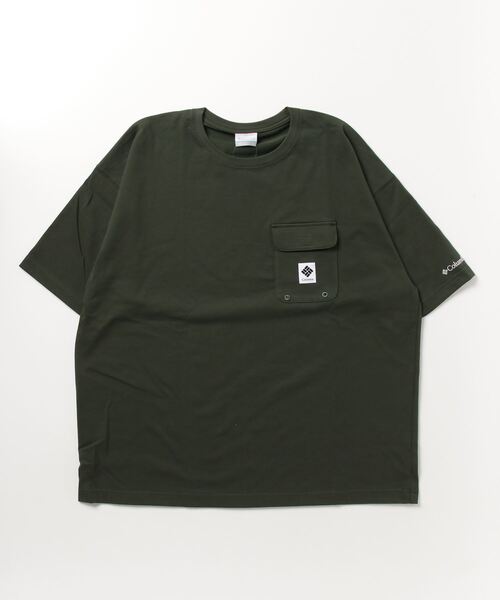 Columbia（コロンビア）の「【展開店舗限定アイテム】columbia/コロンビア インペリアルパーク ワンポイント ワイドシルエット/オーバーサイズ ポケットTシャツ/半袖Tシャツ PM0734（Tシャツ/カットソー・メンズ・ブラック/ホワイト/グリーン/ベージュ・M/L/XL）」の14枚目の写真