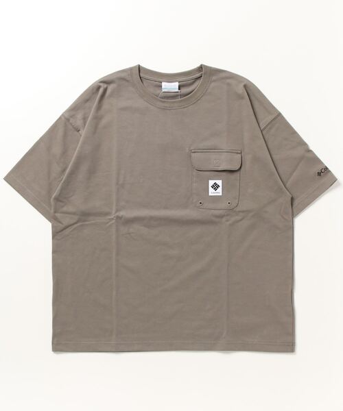 Columbia（コロンビア）の「【展開店舗限定アイテム】columbia/コロンビア インペリアルパーク ワンポイント ワイドシルエット/オーバーサイズ ポケットTシャツ/半袖Tシャツ PM0734（Tシャツ/カットソー・メンズ・ブラック/ホワイト/グリーン/ベージュ・M/L/XL）」の15枚目の写真