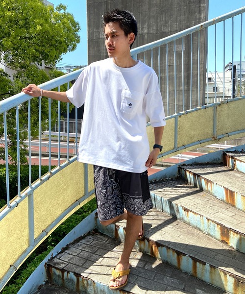 Columbia（コロンビア）の「【展開店舗限定アイテム】columbia/コロンビア インペリアルパーク ワンポイント ワイドシルエット/オーバーサイズ ポケットTシャツ/半袖Tシャツ PM0734（Tシャツ/カットソー・メンズ・ブラック/ホワイト/グリーン/ベージュ・M/L/XL）」の20枚目の写真