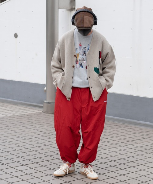 Perushu（ペルーシュ）の「ユーズドライクゴルフジャガードカーディガン（カーディガン/ボレロ・メンズ・オレンジ/ブルー/ライトベージュ/セージグリーン・LARGE/MEDIUM）」の9枚目の写真