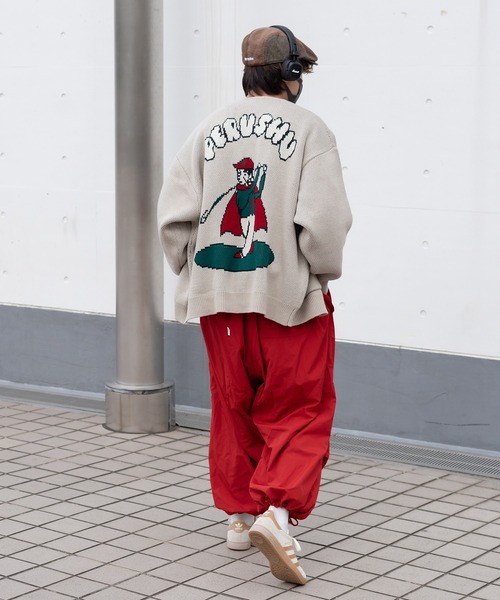 Perushu（ペルーシュ）の「ユーズドライクゴルフジャガードカーディガン（カーディガン/ボレロ・メンズ・オレンジ/ブルー/ライトベージュ/セージグリーン・LARGE/MEDIUM）」の15枚目の写真