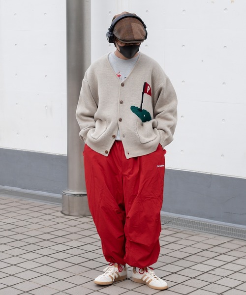 Perushu（ペルーシュ）の「ユーズドライクゴルフジャガードカーディガン（カーディガン/ボレロ・メンズ・オレンジ/ブルー/ライトベージュ/セージグリーン・LARGE/MEDIUM）」の10枚目の写真