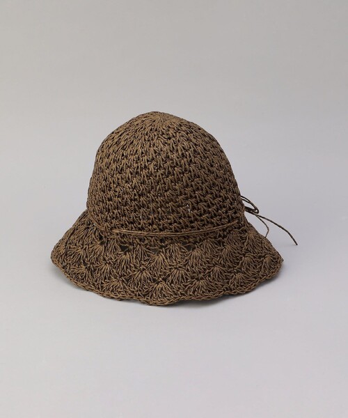 FREAK'S STORE（フリークスストア）の「フラワー編みペーパーハット（ハット・レディース・ブラック/オフホワイト/ブラウン・ONE SIZE）」の11枚目の写真