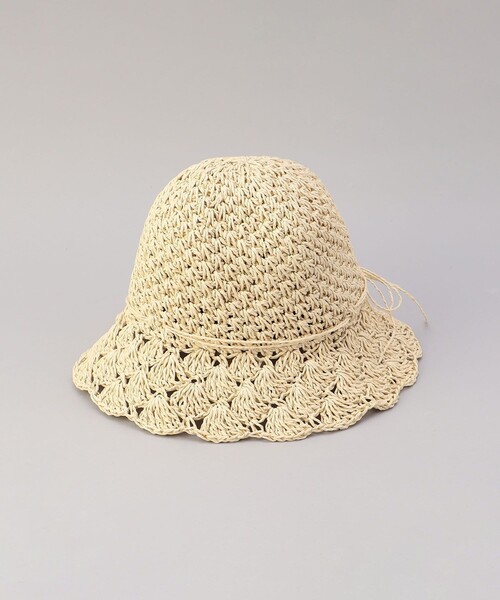 FREAK'S STORE（フリークスストア）の「フラワー編みペーパーハット（ハット・レディース・ブラック/オフホワイト/ブラウン・ONE SIZE）」の17枚目の写真