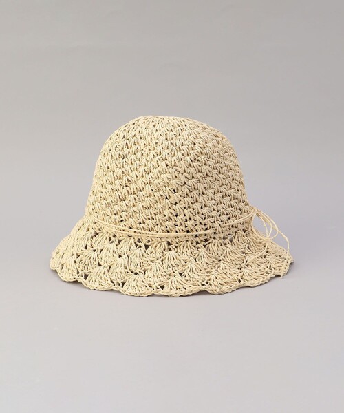 FREAK'S STORE（フリークスストア）の「フラワー編みペーパーハット（ハット・レディース・ブラック/オフホワイト/ブラウン・ONE SIZE）」の18枚目の写真