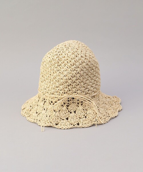 FREAK'S STORE（フリークスストア）の「フラワー編みペーパーハット（ハット・レディース・ブラック/オフホワイト/ブラウン・ONE SIZE）」の19枚目の写真