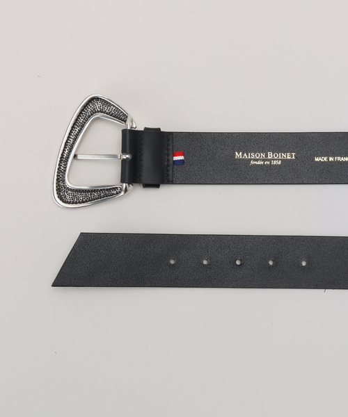 MAISON BOINET(メゾンボワネ)の「【MAISON BOINET/メゾンボアネ】 40mm ベルト (silver buckle)(ベルト・レディース・ブラック・FREE)」の3枚目の写真