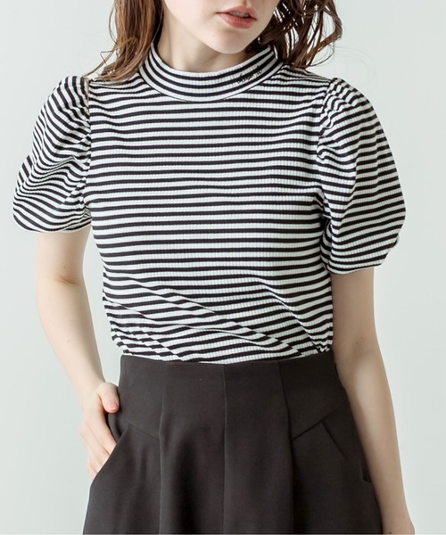 OLIVE des OLIVE（オリーブデオリーブ）の「衿刺繍プチハイプルオーバー　1031060190（Tシャツ/カットソー・レディース・サックスブルー/オフホワイト/ホワイト系その他/ブラック・FREE）」の3枚目の写真