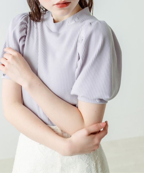 OLIVE des OLIVE（オリーブデオリーブ）の「衿刺繍プチハイプルオーバー　1031060190（Tシャツ/カットソー・レディース・サックスブルー/オフホワイト/ホワイト系その他/ブラック・FREE）」の4枚目の写真