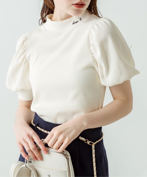 OLIVE des OLIVE（オリーブデオリーブ）の「衿刺繍プチハイプルオーバー　1031060190（Tシャツ/カットソー・レディース・サックスブルー/オフホワイト/ホワイト系その他/ブラック・FREE）」の5枚目の写真