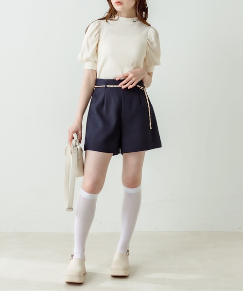 OLIVE des OLIVE（オリーブデオリーブ）の「衿刺繍プチハイプルオーバー　1031060190（Tシャツ/カットソー・レディース・サックスブルー/オフホワイト/ホワイト系その他/ブラック・FREE）」の9枚目の写真