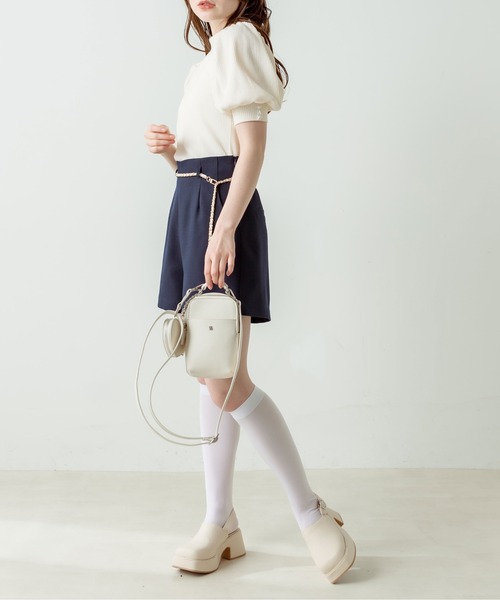 OLIVE des OLIVE（オリーブデオリーブ）の「衿刺繍プチハイプルオーバー　1031060190（Tシャツ/カットソー・レディース・サックスブルー/オフホワイト/ホワイト系その他/ブラック・FREE）」の10枚目の写真