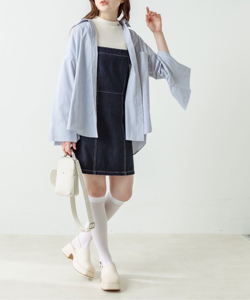 OLIVE des OLIVE（オリーブデオリーブ）の「衿刺繍プチハイプルオーバー　1031060190（Tシャツ/カットソー・レディース・サックスブルー/オフホワイト/ホワイト系その他/ブラック・FREE）」の13枚目の写真