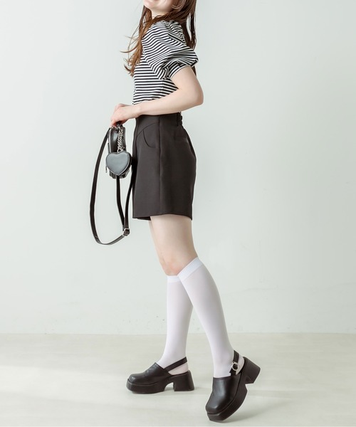 OLIVE des OLIVE（オリーブデオリーブ）の「衿刺繍プチハイプルオーバー　1031060190（Tシャツ/カットソー・レディース・サックスブルー/オフホワイト/ホワイト系その他/ブラック・FREE）」の17枚目の写真