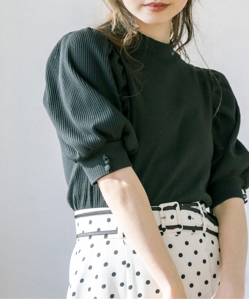 OLIVE des OLIVE（オリーブデオリーブ）の「衿刺繍プチハイプルオーバー　1031060190（Tシャツ/カットソー・レディース・サックスブルー/オフホワイト/ホワイト系その他/ブラック・FREE）」の20枚目の写真