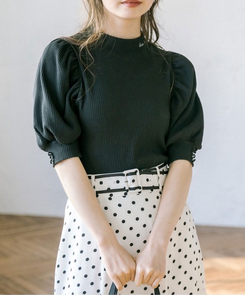 OLIVE des OLIVE（オリーブデオリーブ）の「衿刺繍プチハイプルオーバー　1031060190（Tシャツ/カットソー・レディース・サックスブルー/オフホワイト/ホワイト系その他/ブラック・FREE）」の19枚目の写真