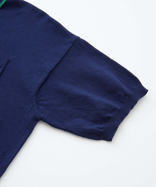 BONLECILL(ボンルシール)の「【JAMMINコラボ】フランスパンモチーフ刺繍 配色ライン ニットポロプルオーバー(ポロシャツ・レディース・ネイビー/ブラック/オフホワイト/ブルー・FREE)」の11枚目の写真