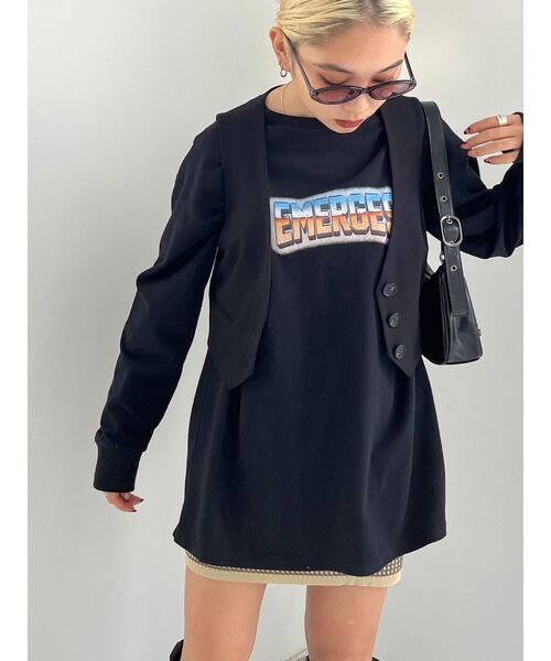 EMODA（エモダ）の「ワイドスクエアアイウェア（サングラス・レディース・グレー/ブラック・FREE）」の12枚目の写真