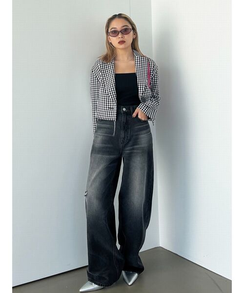 EMODA（エモダ）の「ワイドスクエアアイウェア（サングラス・レディース・グレー/ブラック・FREE）」の7枚目の写真