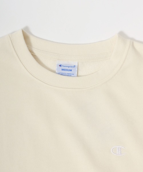 Champion(チャンピオン)の「Champion(チャンピオン)ブランドワンポイントロゴ半袖スウェットトレーナー(スウェット・レディース・ライトパープル/グレー/ライトブルー/ブラック/ホワイト/ネイビー/カーキ・M/L)」の21枚目の写真