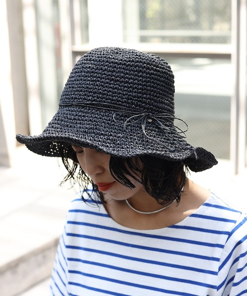 COLONY 2139（コロニートゥーワンスリーナイン）の「手編みつば広ペーパーハット（ハット・レディース・ライトベージュ/ベージュ/ブラック/モカ・FREE）」の15枚目の写真