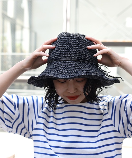 COLONY 2139（コロニートゥーワンスリーナイン）の「手編みつば広ペーパーハット（ハット・レディース・ライトベージュ/ベージュ/ブラック/モカ・FREE）」の11枚目の写真