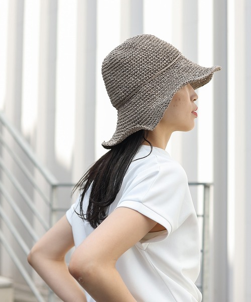 COLONY 2139（コロニートゥーワンスリーナイン）の「手編みつば広ペーパーハット（ハット・レディース・ライトベージュ/ベージュ/ブラック/モカ・FREE）」の19枚目の写真