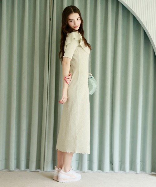 Seemi. byNICECLAUP（ シーミーバイナイスクラップ）の「【Seemi】セーラーカラーカットワンピース（ワンピース・レディース・ピンク/レッド/オートミール・FREE）」の12枚目の写真