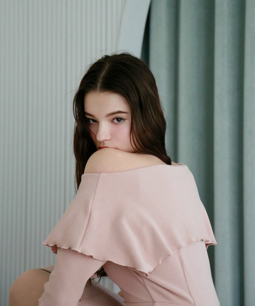 Seemi. byNICECLAUP（ シーミーバイナイスクラップ）の「【Seemi】セーラーカラーカットワンピース（ワンピース・レディース・ピンク/レッド/オートミール・FREE）」の9枚目の写真