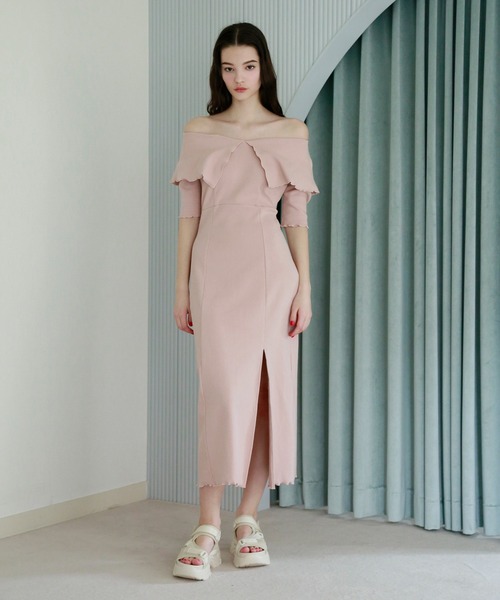 Seemi. byNICECLAUP（ シーミーバイナイスクラップ）の「【Seemi】セーラーカラーカットワンピース（ワンピース・レディース・ピンク/レッド/オートミール・FREE）」の6枚目の写真