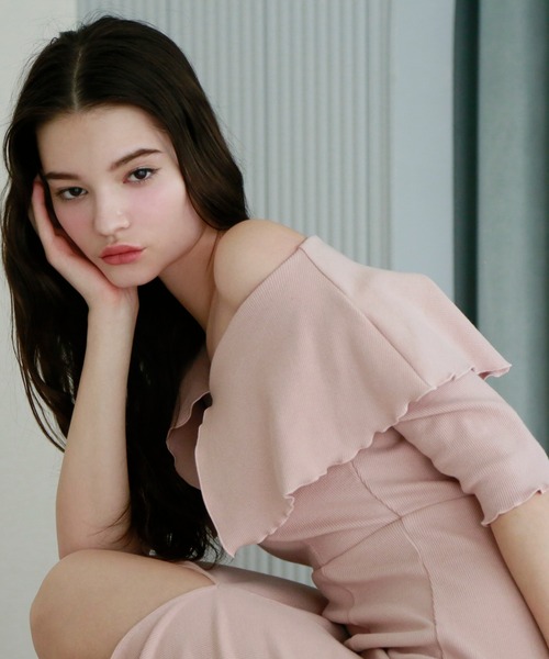 Seemi. byNICECLAUP（ シーミーバイナイスクラップ）の「【Seemi】セーラーカラーカットワンピース（ワンピース・レディース・ピンク/レッド/オートミール・FREE）」の8枚目の写真